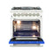Capriasca 30-Inch Freestanding Dual Fuel Range, 4 Burners, True Convection Oven, Door