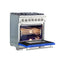 Capriasca 30-Inch Freestanding Dual Fuel Range, 4 Burners, True Convection Oven, Door