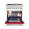 Capriasca 30-Inch Freestanding Dual Fuel Range, 4 Burners, True Convection Oven, Door
