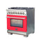 Capriasca 30-Inch Freestanding Dual Fuel Range, 4 Burners, True Convection Oven, Door