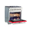 Capriasca 30-Inch Freestanding Dual Fuel Range, 4 Burners, True Convection Oven, Door