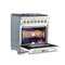 Capriasca 30-Inch Freestanding Dual Fuel Range, 4 Burners, True Convection Oven, Door