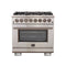 Capriasca 36-Inch Freestanding Dual Fuel Range, 6 Burners, True Convection Oven
