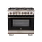 Capriasca 36-Inch Freestanding Dual Fuel Range, 6 Burners, True Convection Oven, Door