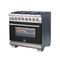 Capriasca 36-Inch Freestanding Dual Fuel Range, 6 Burners, True Convection Oven, Door