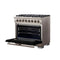 Capriasca 36-Inch Freestanding Dual Fuel Range, 6 Burners, True Convection Oven, Door