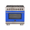 Capriasca 36-Inch Freestanding Dual Fuel Range, 6 Burners, True Convection Oven, Door