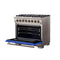 Capriasca 36-Inch Freestanding Dual Fuel Range, 6 Burners, True Convection Oven, Door