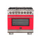 Capriasca 36-Inch Freestanding Dual Fuel Range, 6 Burners, True Convection Oven, Door