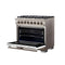 Capriasca 36-Inch Freestanding Dual Fuel Range, 6 Burners, True Convection Oven, Door