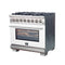 Capriasca 36-Inch Freestanding Dual Fuel Range, 6 Burners, True Convection Oven, Door