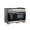 Capriasca 48-Inch Freestanding Dual Fuel Range, 8 Burners, True Convection Oven, Doors