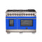 Capriasca 48-Inch Freestanding Dual Fuel Range, 8 Burners, True Convection Oven, Doors