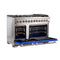 Capriasca 48-Inch Freestanding Dual Fuel Range, 8 Burners, True Convection Oven, Doors