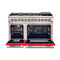 Capriasca 48-Inch Freestanding Dual Fuel Range, 8 Burners, True Convection Oven, Doors