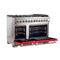 Capriasca 48-Inch Freestanding Dual Fuel Range, 8 Burners, True Convection Oven, Doors