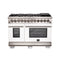 Capriasca 48-Inch Freestanding Dual Fuel Range, 8 Burners, True Convection Oven, Doors