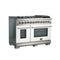 Capriasca 48-Inch Freestanding Dual Fuel Range, 8 Burners, True Convection Oven, Doors