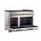 Capriasca 48-Inch Freestanding Dual Fuel Range, 8 Burners, True Convection Oven, Doors