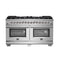 Capriasca 60-Inch Freestanding Dual Fuel Range, 10 Burners, True Convection Oven