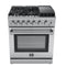 Lazio 30-Inch Freestanding Dual Fuel Range, 5 Burners, True Convection Oven