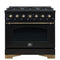 Antico 36-Inch Freestanding Gas Range, , Antique Brass Design, 6 Burners, Convection Oven, Energy Efficient