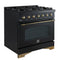 Antico 36-Inch Freestanding Gas Range, , Antique Brass Design, 6 Burners, Convection Oven, Energy Efficient