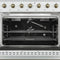 Antico 36-Inch Freestanding Gas Range, , Antique Brass Design, 6 Burners, Convection Oven, Energy Efficient