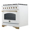 Antico 36-Inch Freestanding Gas Range, , Antique Brass Design, 6 Burners, Convection Oven, Energy Efficient