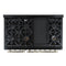 Antico 48-Inch Freestanding Gas Range, Black, Antique Brass Design, 8 Burners, Griddle, Double Ovens, Energy Efficient