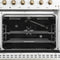 Antico 48-Inch Freestanding Gas Range, , Antique Brass Design, 8 Burners, Griddle, Double Ovens, Energy Efficient