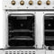 Antico 48-Inch Freestanding Gas Range, , Antique Brass Design, 8 Burners, Griddle, Double Ovens, Energy Efficient