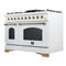 Antico 48-Inch Freestanding Gas Range, , Antique Brass Design, 8 Burners, Griddle, Double Ovens, Energy Efficient