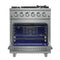 Massimo 30-Inch Freestanding Gas Range, 5 Burners, True Convection Oven