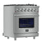 Massimo 30-Inch Freestanding Gas Range, 5 Burners, True Convection Oven
