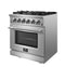 Massimo 30-Inch Freestanding Gas Range, 5 Burners, True Convection Oven