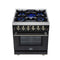 Massimo 30-Inch Freestanding Gas Range, 5 Burners, True Convection Oven