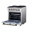 Massimo 30-Inch Freestanding Gas Range, 5 Burners, True Convection Oven