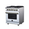 Massimo 30-Inch Freestanding Gas Range, 5 Burners, True Convection Oven