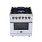 Massimo 30-Inch Freestanding Gas Range, 5 Burners, True Convection Oven