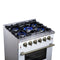 Massimo 30-Inch Freestanding Gas Range, 5 Burners, True Convection Oven
