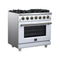 Massimo 36-Inch Freestanding Gas Range, 6 Sealed Burners, Convection Oven, Energy Efficient