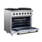 Massimo 36-Inch Freestanding Gas Range, 6 Sealed Burners, Convection Oven, Energy Efficient