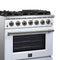 Massimo 36-Inch Freestanding Gas Range, 6 Sealed Burners, Convection Oven, Energy Efficient
