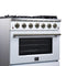 Massimo 36-Inch Freestanding Gas Range, 6 Sealed Burners, Convection Oven, Energy Efficient