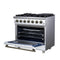 Massimo 36-Inch Freestanding Gas Range, 6 Sealed Burners, Convection Oven, Energy Efficient