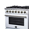 Massimo 36-Inch Freestanding Gas Range, 6 Sealed Burners, Convection Oven, Energy Efficient