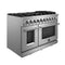 Massimo 48-Inch Freestanding Gas Range, 8 Burners, True Convection Oven