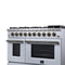 Massimo 48-Inch Freestanding Gas Range, 8 Burners, True Convection Oven
