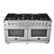Massimo 60-Inch Freestanding Gas Range, 10 Burners, True Convection Oven